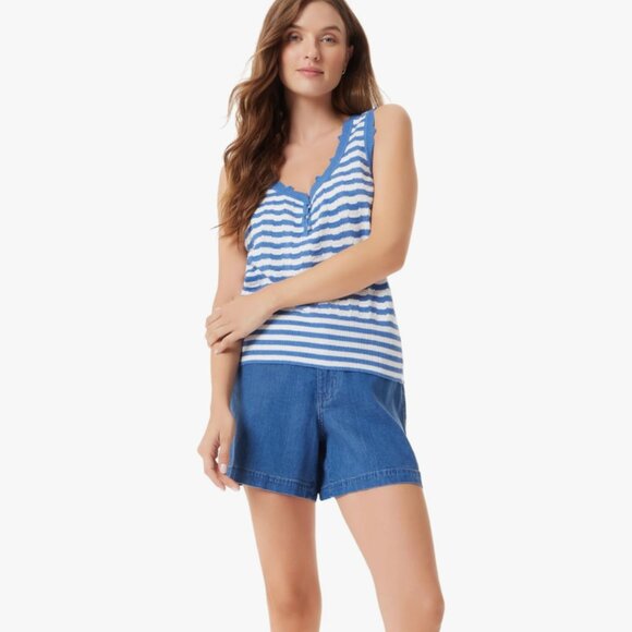 NWT Sam Edelman Blue/White Stripe Tank sz M - Picture 3 of 3